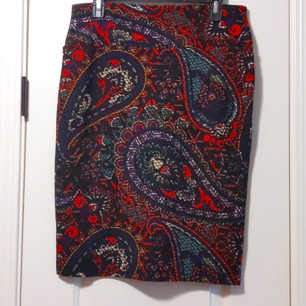 LuLaRoe pencil NWOT Paisley black red turquoise nwot